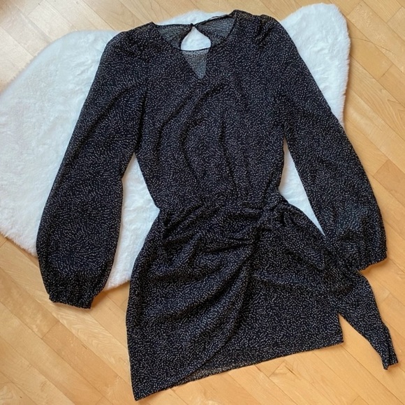 SOLD - Zara Trafaluc Sheer Polka Dot Wrap Dress - Picture 8 of 16